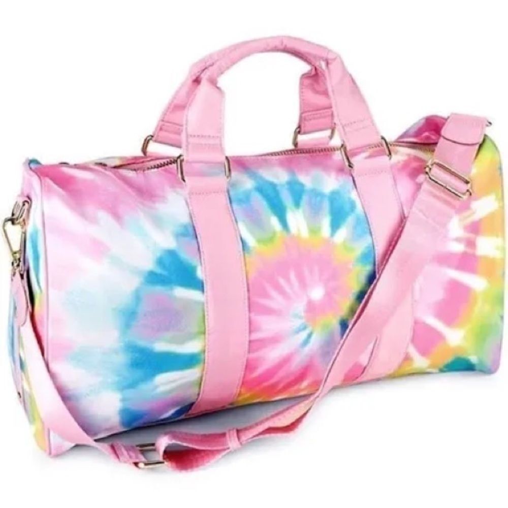 NWOT Stoney Clover Lane Nylon Tie Dye Weekender Duffle Bag with Shoulder Strap.